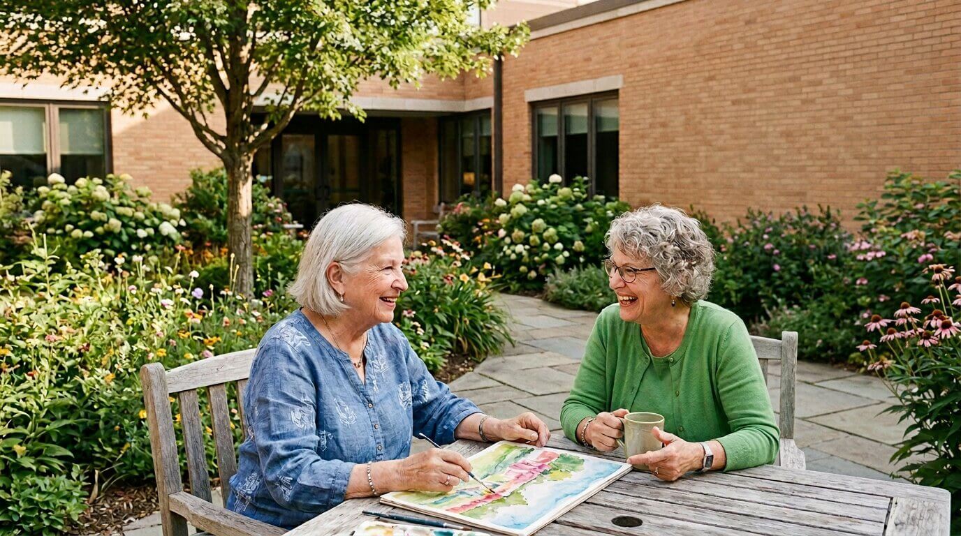 A personalized living experience in an art room at a senior care community in Pittsburgh.
